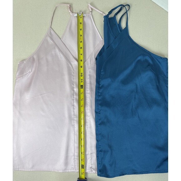 Ekouaer Polyester Satin Camisole Racerback Tank Top Lot - Pink And Teal Size XL - Picture 3 of 10